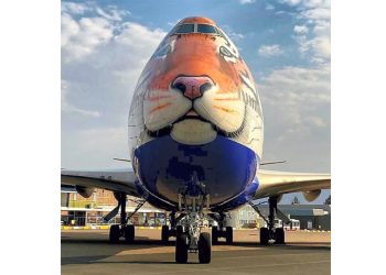 ചീറ്റകളെ ഇന്ത്യയിലെത്തിക്കാന്‍ നമീബിയയിലെ വിന്‍ഹോക്കിലെത്തിയ ബി 744 ജംബോജെറ്റ്