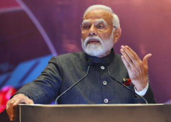 PM addressing the gathering during the Bharat Mobility Global Expo 2024 at Bharat Mandapam, in New Delhi on February 02, 2024.