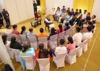 PM interaction with locals at Imphal, in Manipur on September 13, 2025.