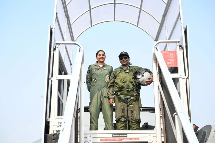 The President of India, Smt Droupadi Murmu takes a sortie in a Rafale aircraft at Air Force Station, Ambala, in Haryana on October 29, 2025.